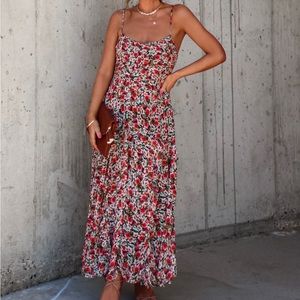 Floral ruffle maxi dress
